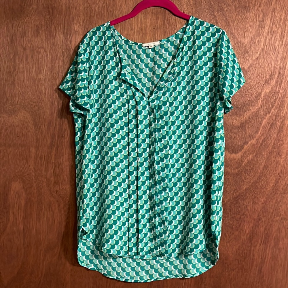 Pleione blouse. green. Short sleeve. M. Perfect condition.